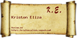 Kriston Eliza névjegykártya